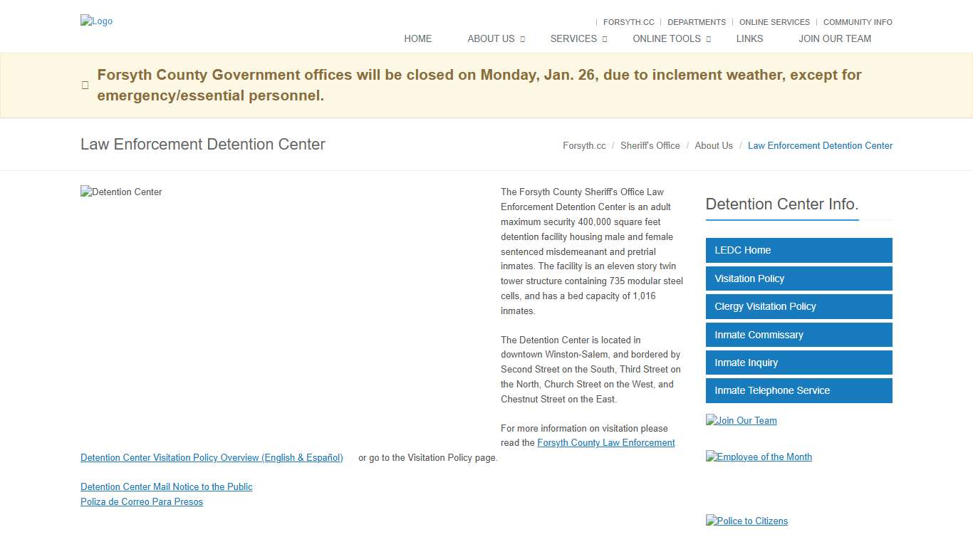 Law Enforcement Detention Center