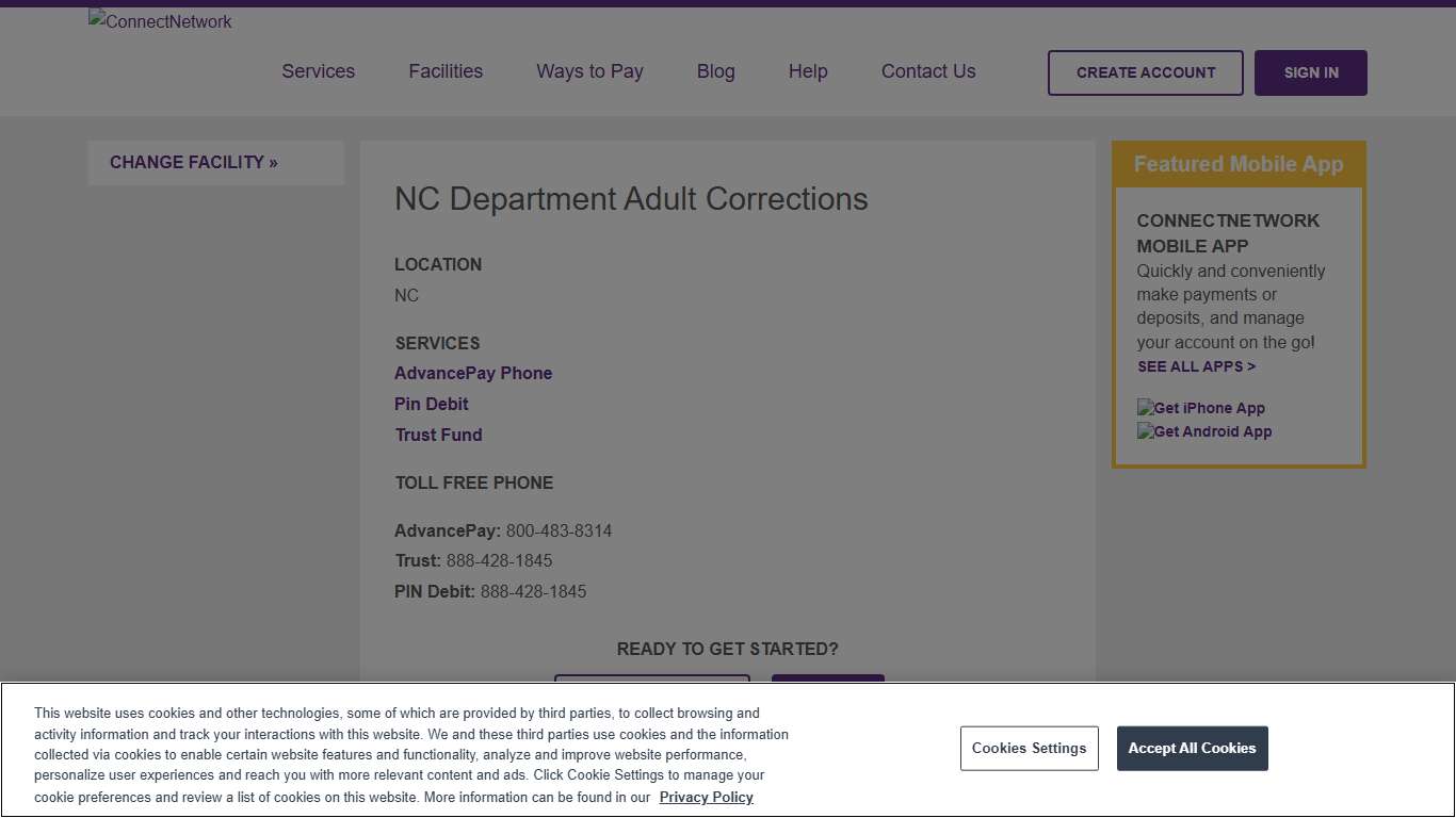 NC Department Adult Corrections ConnectNetwork